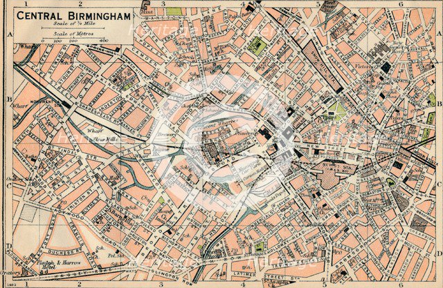 'Central Birmingham', c20th Century. Artist: John Bartholomew.