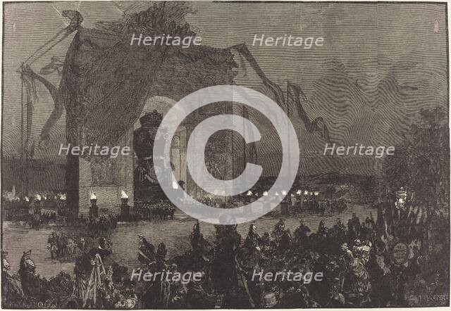Funérailles de Victor Hugo. La Veillée, 1885. Creator: Auguste Lepere.