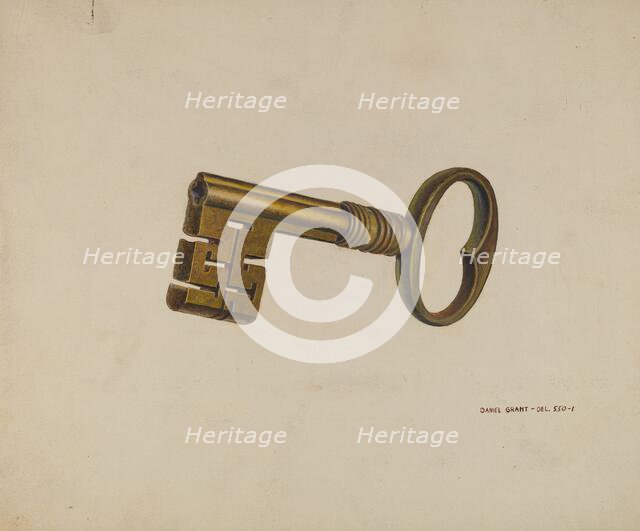 Brass Key, c. 1940. Creator: DJ Grant.