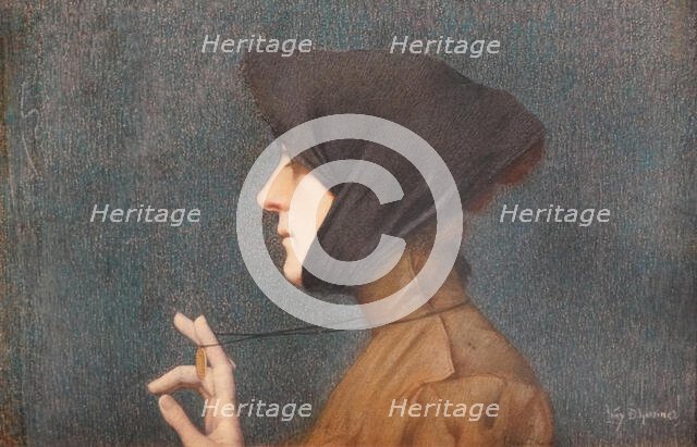 La Femme à la médaille. (Mystère), 1896. Creator: Lévy-Dhurmer; Lucien (1865-1953).