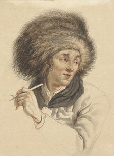 Man with Fur Hat and Pipe, 1763-1826. Creator: Abraham van Strij.