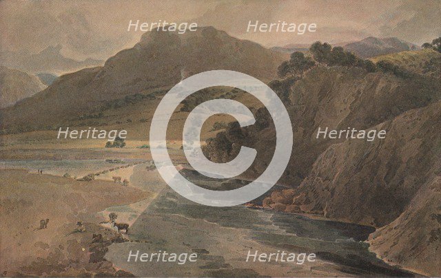 'The stepping stones on the Wharfe, above Bolton Abbey, Yorkshire', 1801. Artist: Thomas Girtin.