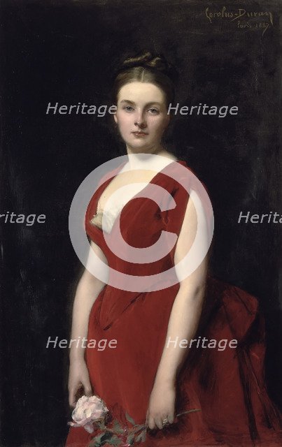 Portrait of Countess Anna Alexandrovna Obolenskaya (1861-1917), 1887. Artist: Carolus-Duran, Charles Émile Auguste (1837-1917)