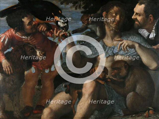 Hairy Harry, Mad Peter and Tiny Amon, c. 1598. Creator: Carracci, Agostino (1557-1602).