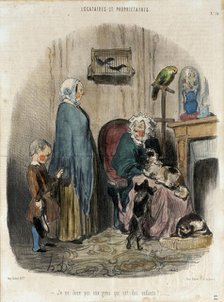 Je ne loue pas aux gens qui ont des enfants!, 1847. Creator: Honore Daumier.