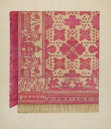 Woven Coverlet, c. 1937. Creator: Helen Bronson.