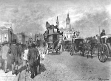 'London Bridge - Going Across', 1891. Artist: William Luker.
