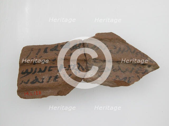 Ostrakon with a Letter from Isaac and Elias to Lashane of Jeme, Coptic, 600. Creator: Unknown.