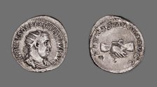 Antoninianus (Coin) Portraying Emperor Balbinus, 238 (April-June), issued by Balbinus and Pupienus. Creators: Unknown, Pupienus.