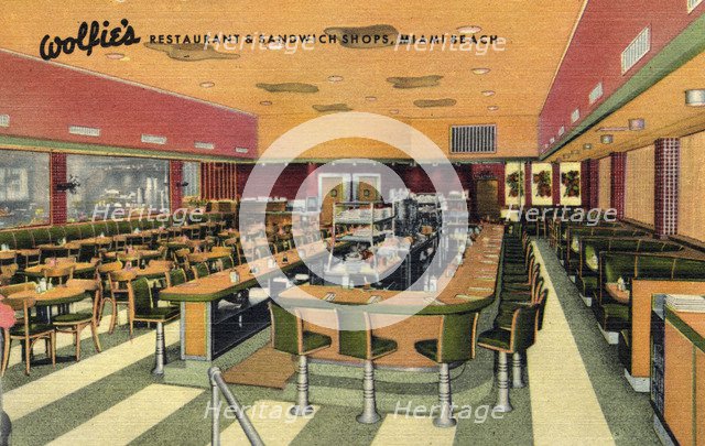 Wolfie's Restaurant and Sandwich Shops, Miami Beach, Florida, USA, 1951. Artist: Unknown