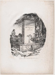 Watering Trough, Title Page of "Studies of Horses" (Etudes de Chevaux), 1822. Creator: Theodore Gericault.