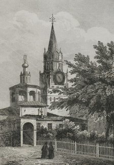 The Ascension Convent, Moscow, Russia, 1839. Creator: Augustin François Lemaitre.