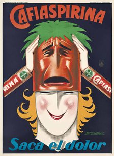Cafiaspirina. Saca el dolor, 1930. Creator: Mauzan, Luciano Achille (1883-1952).