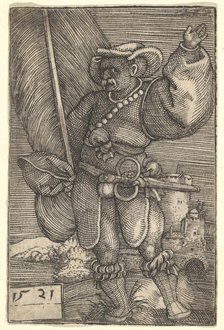 Standard Bearer with Raised Left Hand, early 16th century. Creator: Barthel Beham.