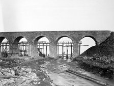Building of a Bridge Over a Road, 1900-1904. Creator: Unknown.
