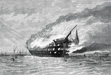 Burning of the training-ship Goliath, 1876. Creator: H. E. Tozer.