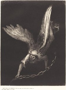 Apres cela je vis descendre du ciel un ange qui avait la clef de l'abime, et une grande..., 1899. Creator: Odilon Redon.