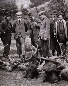 King Alfonso XIII of Spain (1886-1941)  hunting with Prince Arthur of Connaught, grandson of Edwa…