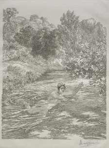 The Bather, c. 1860-70. Creator: Félix Bracquemond (French, 1833-1914).