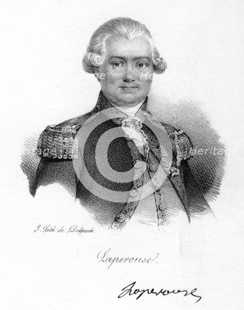 Comte de La Perouse, 18th century French navigator, astronomer and explorer, c1830. Artist: Delpech