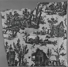 Scenes Flamandes (Furnishing Fabric), France, 1775/1800. Creator: Oberkampf Manufactory.
