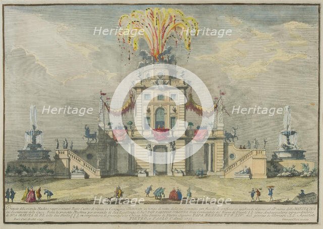 The Chinèa (Festa della Chinea) in Rome, 1753-1759. Creator: Vasi, Giuseppe (1710-1782).