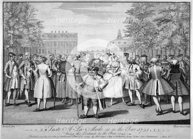 'Taste a-la-mode as in the year 1735 - being the contrast to the year 1745', 1749. Artist: Evan Davis