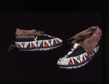 Pair of Child's Moccasins, Plains, c. 1885. Creator: Unknown.