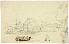 Seaport with Fortress, n.d. Creator: William John Huggins.