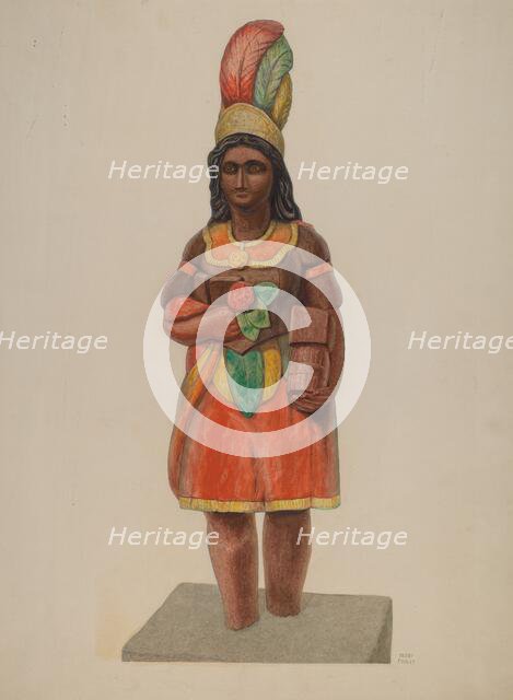 Cigar Store Indian, c. 1936. Creator: Bisby Finley.