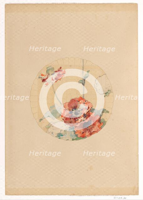 Design for the painting of signs for the manufacture Vieillard in Bordeaux, with poppies, c.1875-c.1 Creator: Anon.