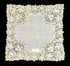 Wedding handkerchief, Belgian, 1886. Creator: Unknown.