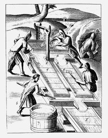 Washing ore to extract gold, 1683. Artist: Unknown