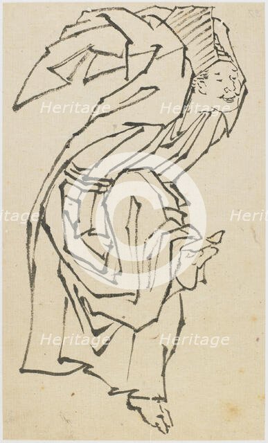 A Sambaso Dancer, late 18th-early 19th century. Creator: Hokusai.