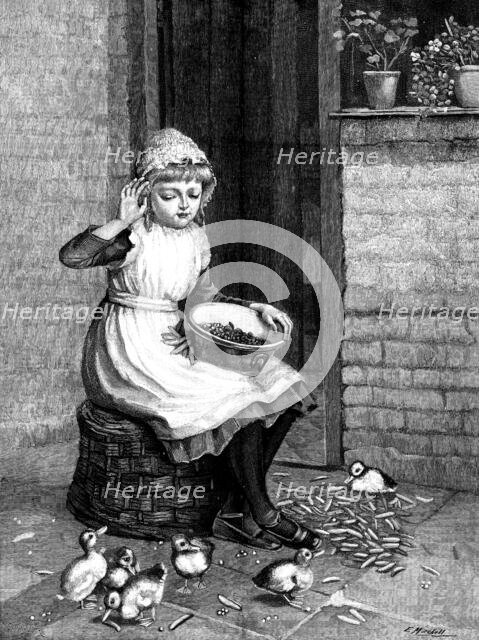 "Ducks and Green Peas" - by Miss E. Mitchell, 1890. Creator: R. Taylor.