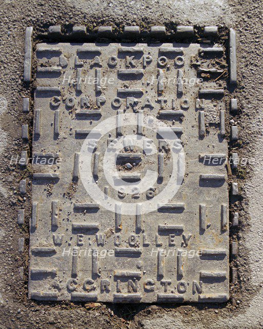 Blackpool Corporation sewers inspection cover plate, Stanley Park, Blackpool, Lancashire, 2006 Artist: Peter Williams.