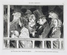 Des Parisiens dans l'attente du plaisir.., 1855. Creator: Honore Daumier.