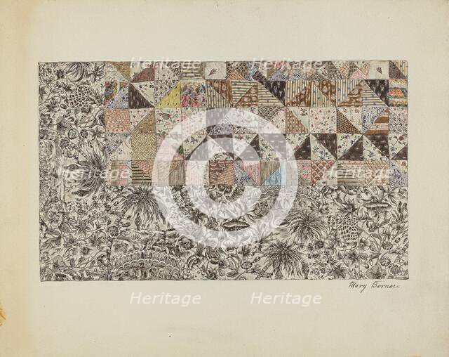 Patchwork Bedspread, c. 1937. Creator: Mary Berner.