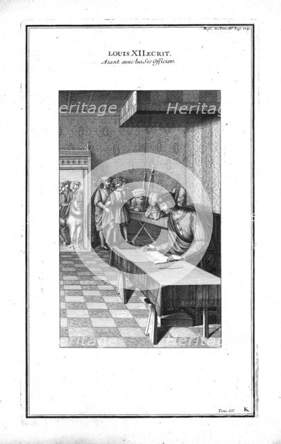 Louis XII writing, (c1760). Creator: Unknown.