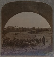 'Aqueduct showing Jericho through Arch', c1900. Artist: Unknown.