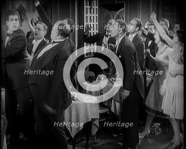 Scene from the Film 'A Little Bit of Fluff': Farcical Arguments Breaking Out Between..., 1920s. Creator: British Pathe Ltd.