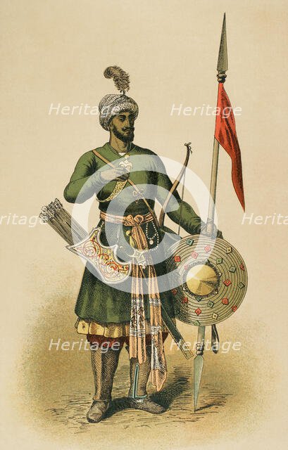 15th-century Hindu warrior, 1881.  Creator: Unknown.