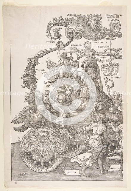 The Triumphal Chariot of Maximilian I (The Great Tri..., probably finished ca. 1518, published 1522. Creator: Albrecht Durer.