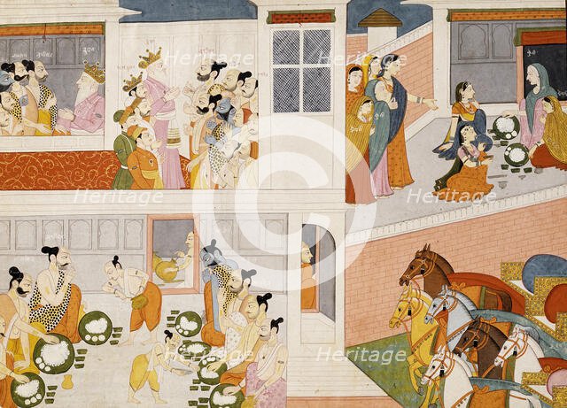 The Pandavas in King Drupad's Court, Folio from a Mahabharata..., between c1775 and c1800. Creator: Unknown.