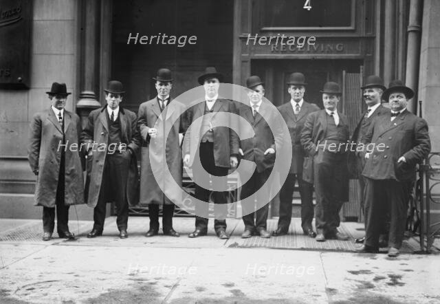 K.J. Ferry, T. Kennedy, Frank Hayes, T. Haggerty, M. Dougherty, F. Farrington, John Mack..., 1912. Creator: Bain News Service.