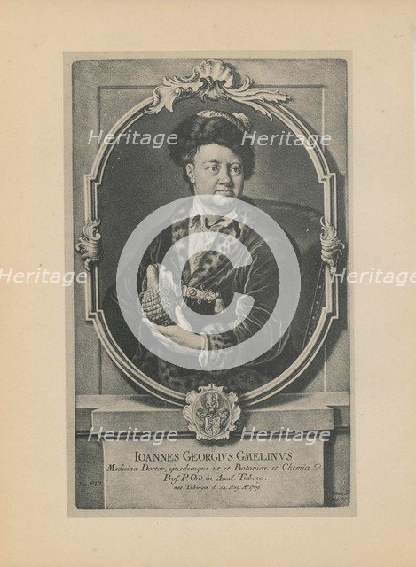 Portrait of the naturalist, botanist and geographer Johann Georg Gmelin (1709-1755), Mid of the 18th cen.. Artist: Haid (Hayd), Johann Jacob (1704-1767)