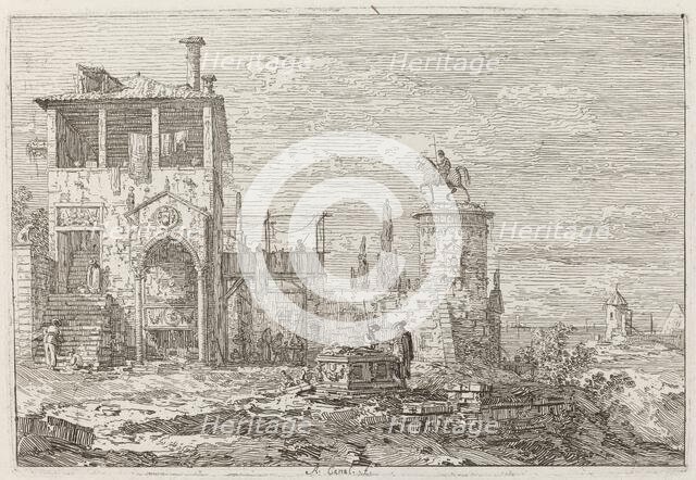 The Equestrian Monument [upper right], c. 1735/1746. Creator: Canaletto.