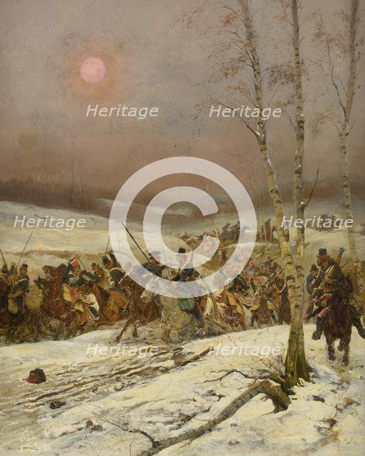 Cossacks Attacking a squadron of the Guards of Honour, c. 1910. Artist: Detaille, Édouard (1848-1912)