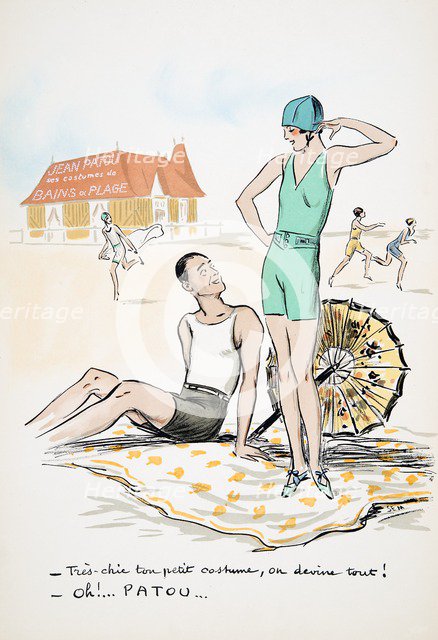 Jean Patou ses costumes de Bains ou Plage, from 'White Bottoms' pub. 1927.