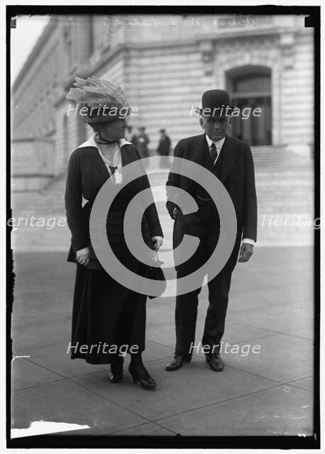 Senator Frank Billings Kellogg, with Mrs. Kellogg, between 1914 and 1918. Creator: Harris & Ewing.